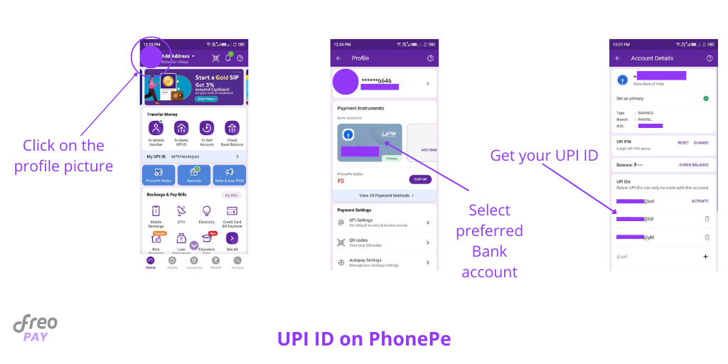steps on how to find the upi id on phonepe app